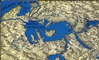1957 Vintage Panama Canal Map Topographical Birds Eye View Map 3200