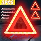3pcs Car Emergency Warning Triangle Dot Approved Reflective Safety Roadside Kit