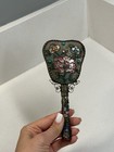 Vintage Chinese Cloisonne Enamel Floral Hand Mirror Vanity Makeup 
