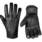 Premium Natural Lambskin Leather Gloves For Men Cashmere Lined Warm Winter Cold