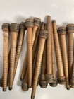 Wood Spools  Bobbin  Quills 7  Silver Sleeve And 8 75   Primitive Lot Of 30