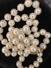 Vintage Japanese Saltwater Akoya Pearl Necklace     7 5mm W  Solid 14k Gold Clasp
