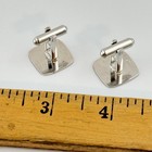 Sterling Top 925 Engraveable Art Deco Square Vtg Silver Cufflinks Cuff Lunks
