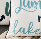 Embroidered Go Jump In The Lake Throw Pillow Cover square 18 Inches Decorative C
