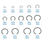 310pcs 14-sizes Round Wire C-clips Internal Snap Rings Assortment Kit Round Wire