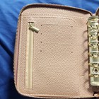 Beige Faux Leather Women s Organizer Planner With Zipper  Ring Binder