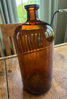 Vintage Hazel Atlas Glass Company Amber Brown Apothecary Bottle Jar Pharmacy 13 