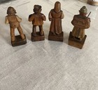 Vintage German Hand Carved Wooden Four Figurines Marked