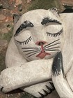 Tadeusz Adamski 1996 Wooden Poland Folk Art Hand Carved   Painted Sleeping Cat