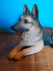 Vtg Sandicast 1984 Large Laying German Shepherd Figurine Sandra Brue 10 l X 6 h 