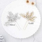 2 Pack Silver Rhinestone Bride Wedding Hair Pins Crystal Hair Piece Clips