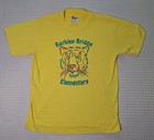 Vintage School Barkley Bridge Embroidered Yellow T-shirt Youth Kids Size L Hanes