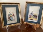 Vtg Pair Chinese Series 3a Prints Woman With Fan  Woman With Red Ribbon D A Inc