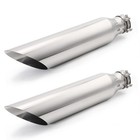 2 Pcs Exhaust Tip 2 5 Inch Inlet  Universal 2 5   Inlet 4  Outlet 2 5 id-dou