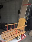 Antique Sleigh Tiny Tot Stroller Sled With Wheels   Rails Baby Carriage Wagon