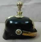 Best German Pickel Haube Black Leather Helmet Wwi   Wwii Long Spiked Nautical