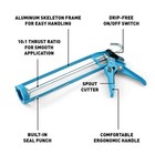 Ox Caulk Gun Manual 10 Oz No Drip Caulking Heavy 10 Skeleton  Blue
