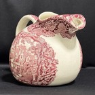 Vintage Masons Vista Red Transferware Ironstone Pitcher Jug England 1940s-60s