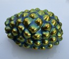 Zsolnay Eosin Hedgehog Figurine Iridescent Gold Green Glazed Porcelain Hungary