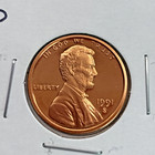 1991-s Lincoln Head Memorial Cent Penny Cameo Proof  bu   red 