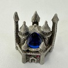 Comstock Pewter Castle Figurine Blue Crystal Medieval Fantasy Miniature 4386