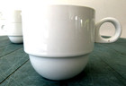 5 Front Of The House 13 Oz Porcelain Catalyst Monaco Coffee Cups   Saucers
