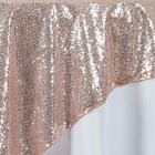 Blush Sequin 72x72  Table Overlay Sparkly Wedding Party Catering Event Linens