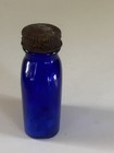 3 75  Vintage Cobalt Blue Glass Bottle Genuine Phillips Milk Of Magnesia  Usa 