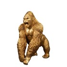 Gold Finish Gorilla King Life Size Statue Resin Ape Monkey Safari Display Prop