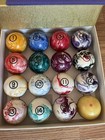 Vintage Elephant Billiard Balls Complete Set Marble Pool Balls- Rare 