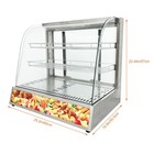 500w 110v Commercial 3-tier Countertop Food Warmer With Glass Door 3d Heating 
