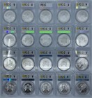 Set Of 20 Silver Eagles 2002   2021 Pcgs Ms69 Blue   Fdoi Labels - Free Shipping