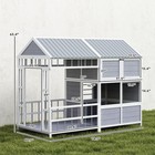 Pawhut Dog House Outdoor  79 l Wooden Dog Shelter With Porch  Storage