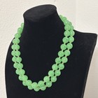 Vintage Uranium Glass Double Strand Necklace