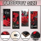  Set Of 4 Red Rose Bathroom Wall Decor Wooden Rose Bathroom Wall Art Breathe 