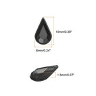 200pcs Flat Back Acrylic Teardrop Gems 6x10mm Artificial Rhinestones Diy Black