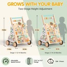 Wooden Baby Walker Activity Center Montessori Push Toy Adjustable Height Weilim