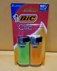Bic Clic Minitronic Pocket Lighter 2 Packs  Total 4 Lighters Assorted Colors