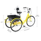 Adult Tricycle Three Wheel Trike Bike Cruiser 7 Speed 26    W  Cargo Basket Yellow