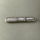 Antique Victorian Art Nouveau French Sterling Silver Sewing Needle Case Scrolls