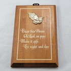 Wall Plaque Christian Lord Bless This House Praying Hands   St  Joseph Vintage