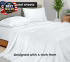 Queen Flat Sheet - Ultra Soft Brushed 1800 Microfiber Flat Sheets Only - Wrinkle