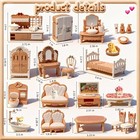 Dollhouse Furniture Set  38 Pcs Miniature Doll House Accessories With Dogs An   