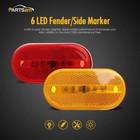 10pcs 4 Inch Trailer Rv Rectangular 6 Led Side Marker Clearance Lights W reflex