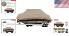 Durable Waterproof Canvas Boat Cover - Fits 16  To 18 5  Runabouts   Fish Boats