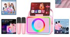 All-in-one Karaoke System With Led Lights   2 Wireless Microphones - Family Fun