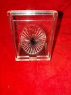 Vintage Clear Acrylic Lucite Jewelry Case With Etched Design 2 1 4  X 2 1 2 