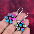 Cotton Candy Turquoise Gemstone Handmade 925 Sterling Silver Earrings Jewelry