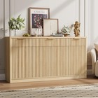 55  Sideboard Cabinet Fluted Door Modern Buffet Storage Credenza For Dining Room