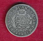 Peru 1828 2 Reales Silver Coin   very Nice Circulated   Free Shipping  
